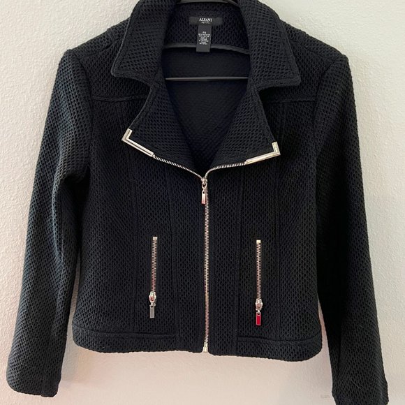 ALFANI Petite Textured Moto Jacket - Picture 2 of 3